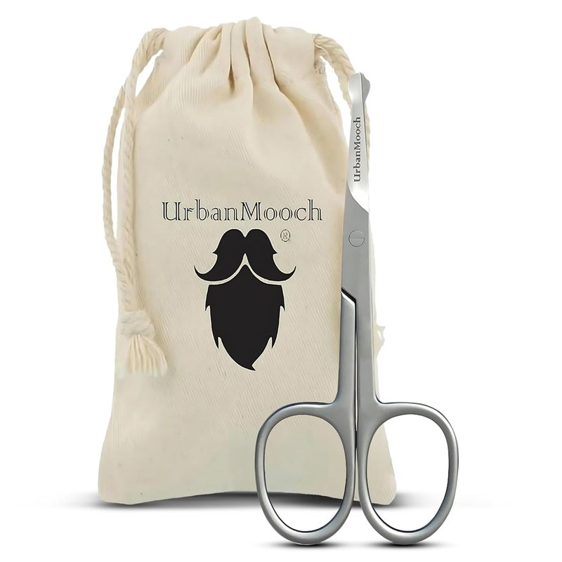 UrbanMooch مقص شارب من ستانلس ستيل من أوربان موش للرجال - أداة تشذيب ذات طرف دائري غير حاد - Image 1